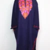 Ghazal Indigo Blue Cashmilon Wool Pheran with Aari Embroidery