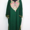 Rooh Dark Green Cashmilon Wool Pheran with Aari Embroidery