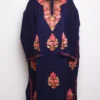 Indigo Blue Cashmilon Wool Pheran with Booti Aari Embroidery Ifra