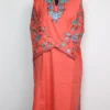 Punch Pink Pheran with Sleeve Jaal Aari Work in Cashmilon Wool Sameena