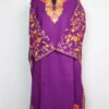 Woolen Violet Pheran in Cashmilon with Sleeve Jaal Aari Work Mahira