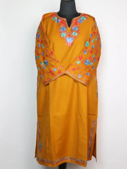 Embroidered Pheran in Cashmilon Wool with Sleeve Jaal Aari Laila