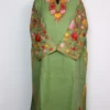 Light Green Loose Pheran with Sleeve Jaal Aari Work in Cashmilon Wool Urwa