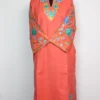 Haniya Pink Pheran with Sleeve Jaal Aari Work in Cashmilon Wool