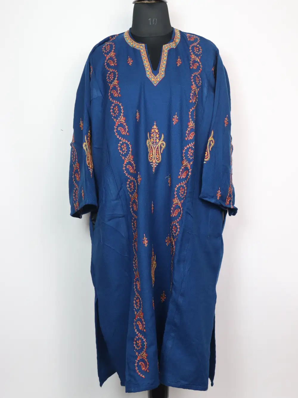 Blue Jashn-e-Rekhta Cashmilon Wool Pheran with Sozni Embroidery