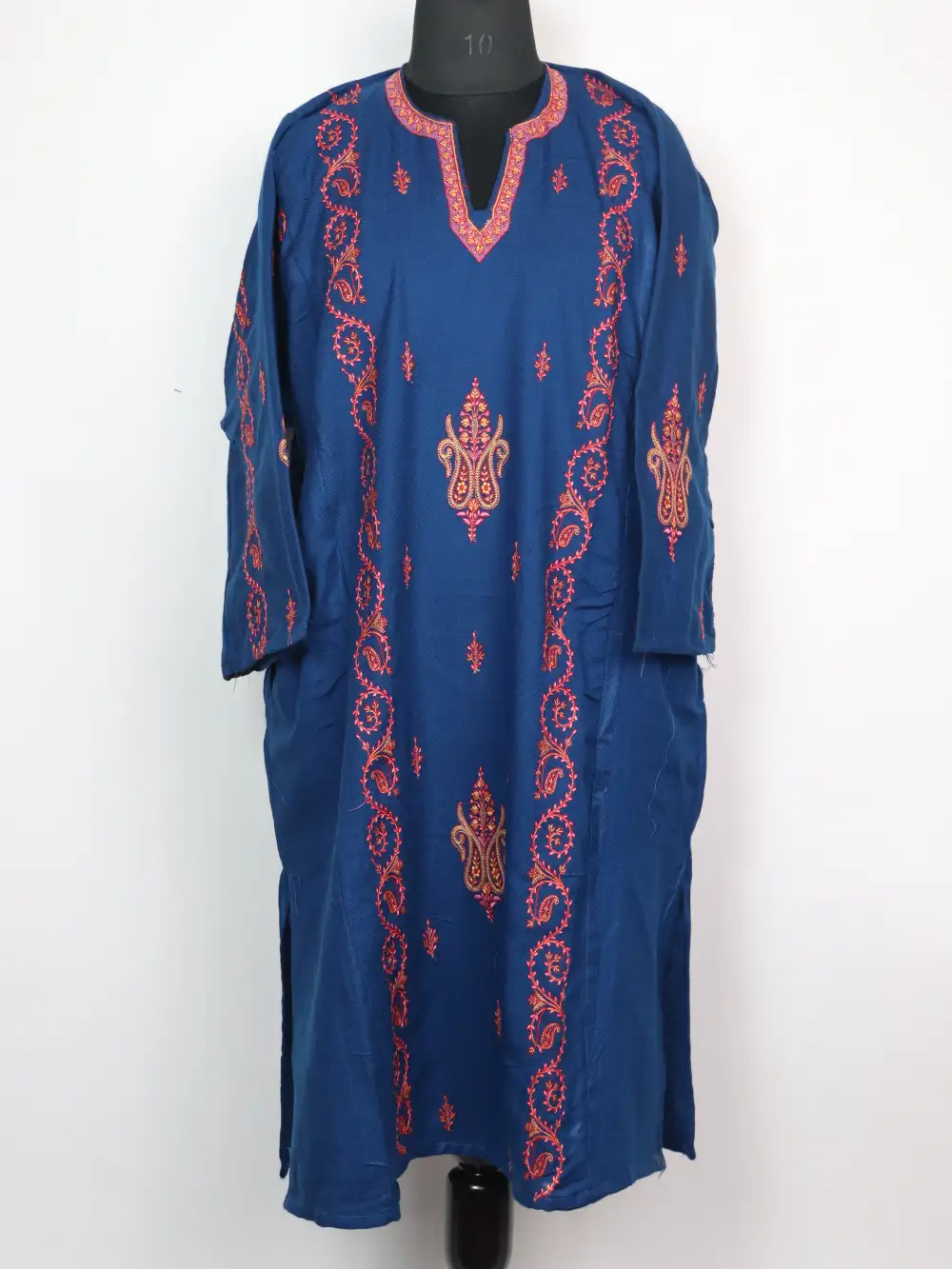 Cashmilon Wool Blue Pheran with Sozni Embroidery Jashn-e-Rekhta