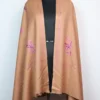 Gulbarg Peach Cashmilon Wool Shawl with Hand Sozni Embroidery