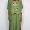 Pastel Green Pheran in Cashmilon Wool with Designer Bootis Aari and Zari Work Alina