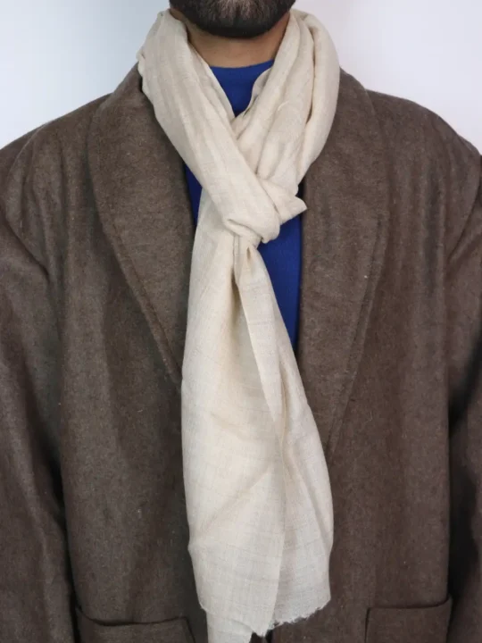 Cream Wool Muffler for both Men and Women