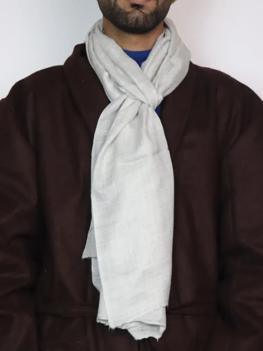 Kashmiri Wool White Muffler for both Men and Women