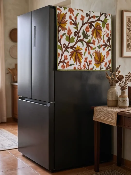 Kashmiri Fridge Cover With Crewel Embroidery