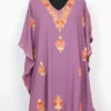 Purple Kashmiri Short Georgette Kaftan Haleem with Aari Work