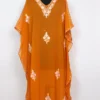 Orange Long Kaftan Kashmiri in Georgette with Aari Work Saima