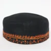 Black Kashmiri Toosha Ruqaya Cap with Hand Sozni Embroidery
