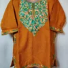 Rust Naaz Cashmilon Wool Kids Pheran with Aari Work (1-2 years)