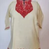 Kids Husna White Cashmilon Wool Pheran with Aari Work (3-4years)