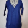 Firda Cashmilon Wool Royal Blue Pheran with Aari Work for Girls (8-9 years)