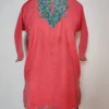 Pink Nigeen Cashmilon Wool Girls Pheran with Aari Work