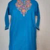 Insiyah Girls Cashmilon Wool Blue Pheran with Aari Work
