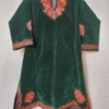 Dark Green Velvet Pheran with Zari Work Arzoo