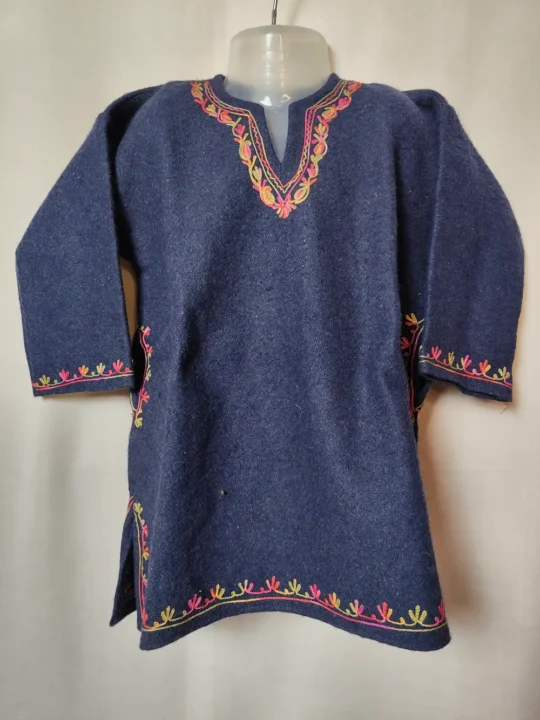 Mahrosh Dark Grey Tweed Pheran with Aari Work