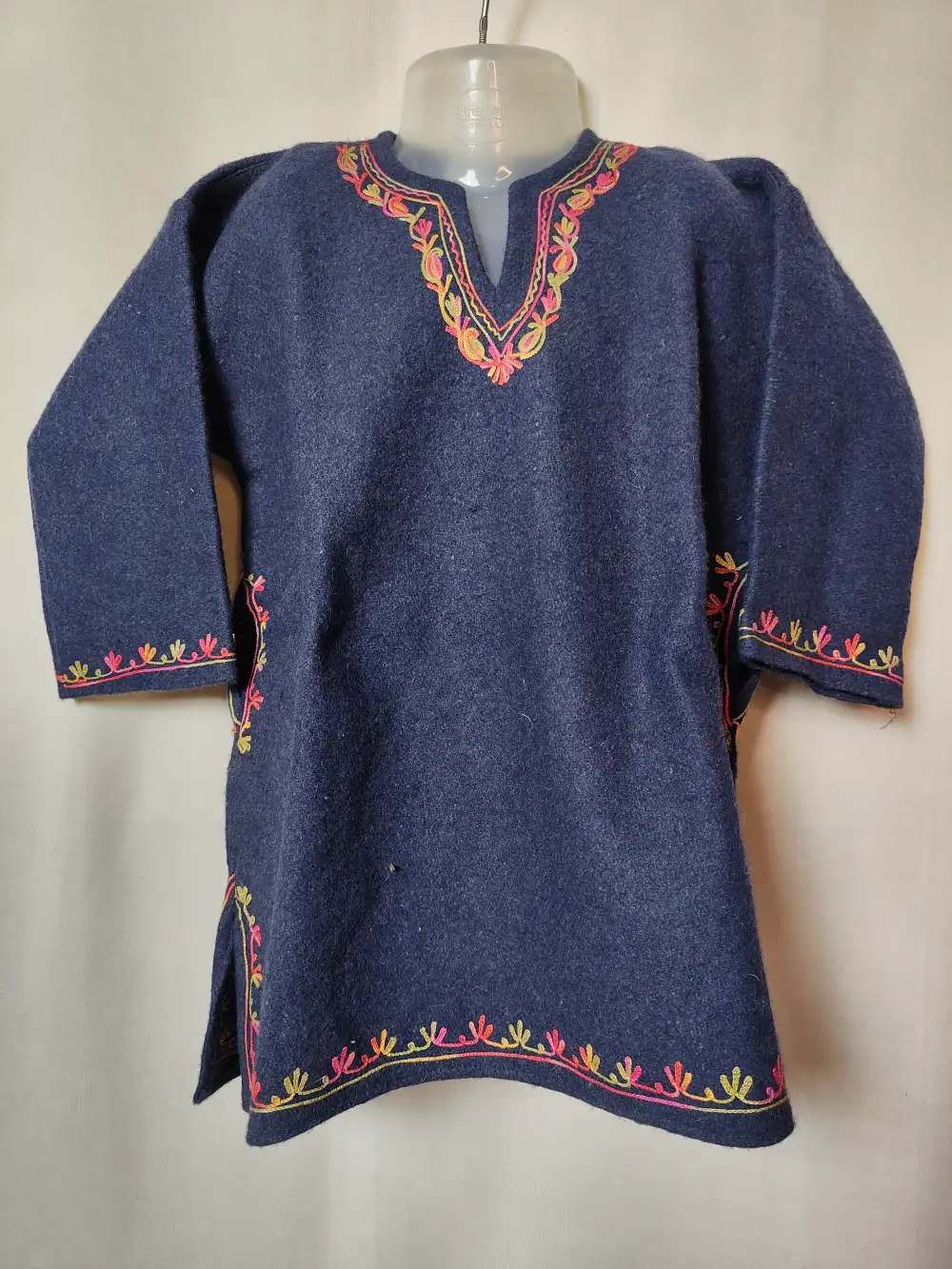 Mahrosh Dark Grey Tweed Pheran with Aari Work