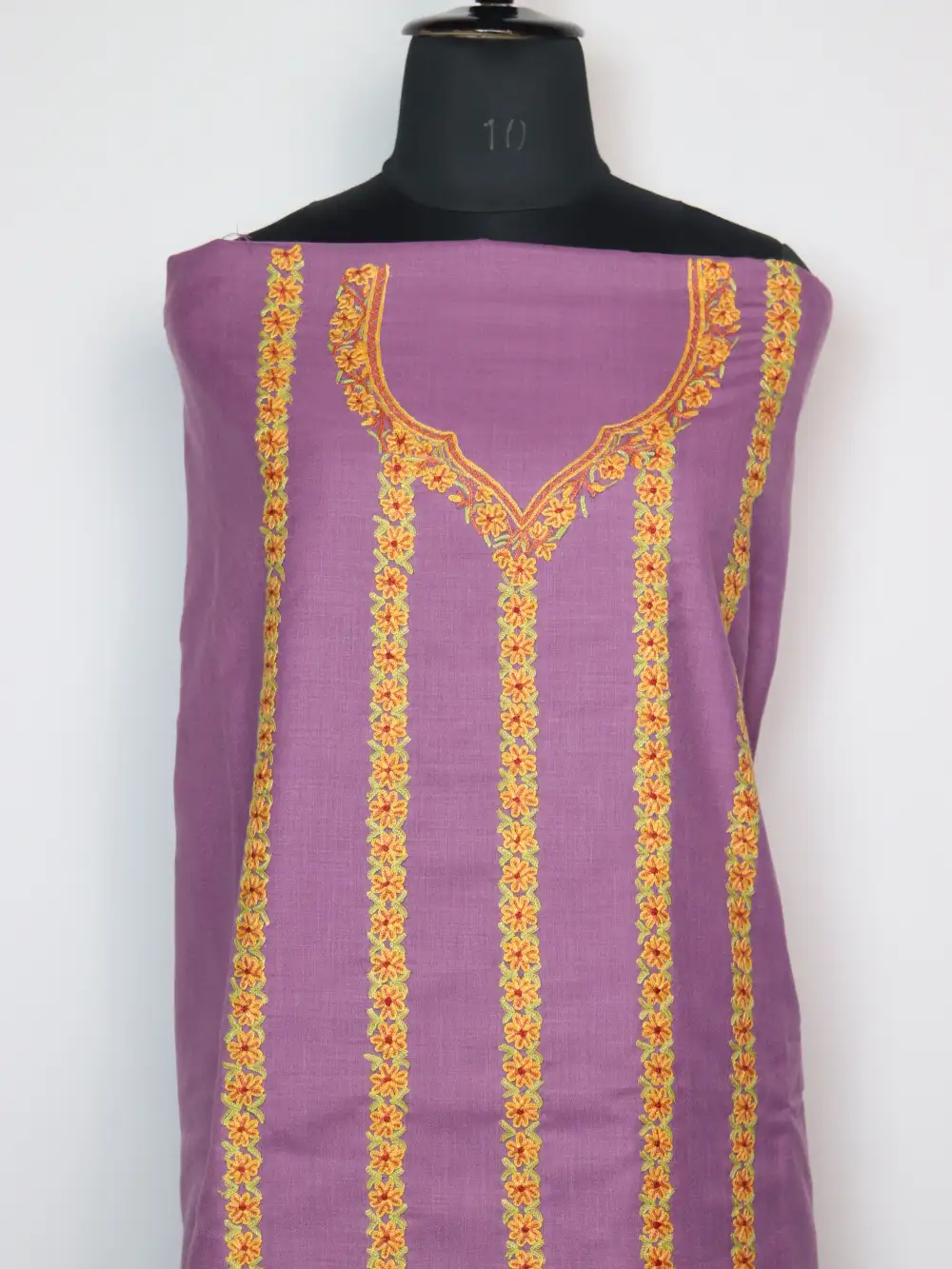 Maha Lavender 2pc SPun Suit Fabric with Hand Aari Embroidery - Image 2