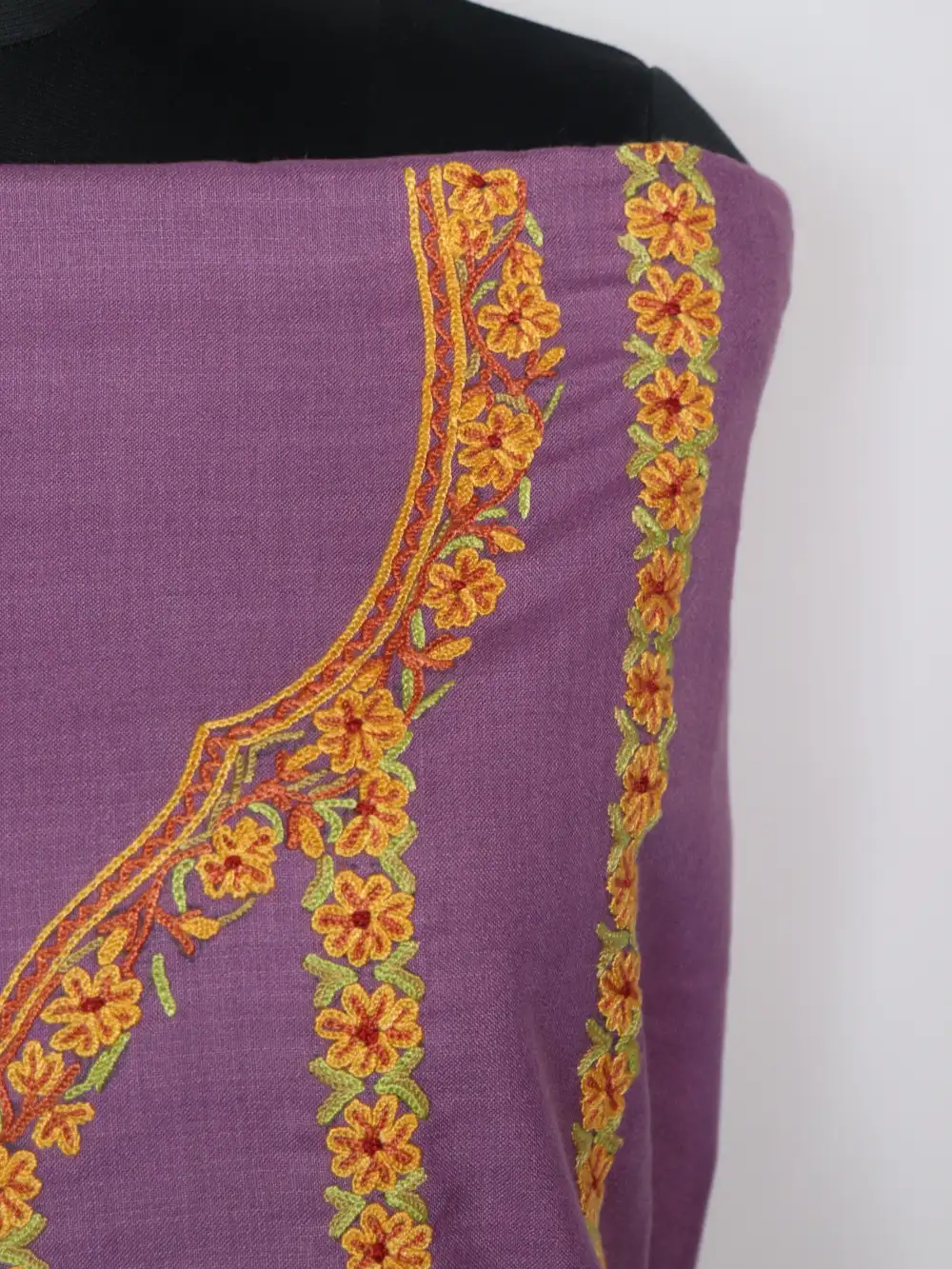 Maha Lavender 2pc SPun Suit Fabric with Hand Aari Embroidery - Image 3