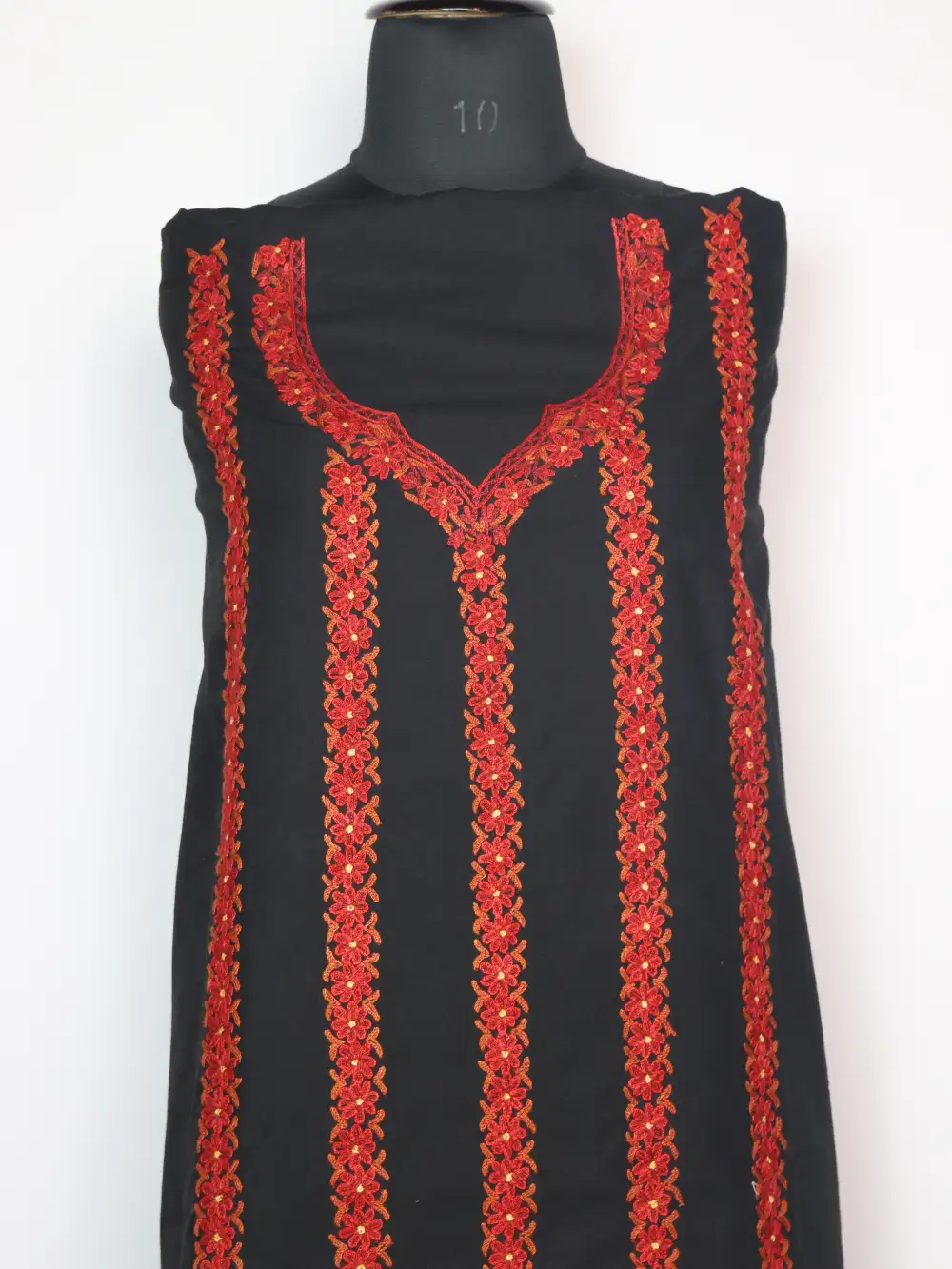 Black 2pc SPun Suit Fabric with Hand Aari Embroidery Marwa - Image 2