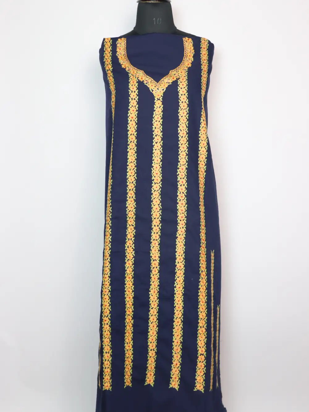 Midnight Blue Garam 2pc SPun Suit Fabric with Hand Aari Embroidery