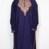 Woolen Navy Blue Long Kurta Sania in Cashmilon with Aari Embroidery