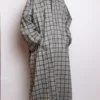 Khalid Light Grey Kashmiri Pheran in Tweed Wool with Topi