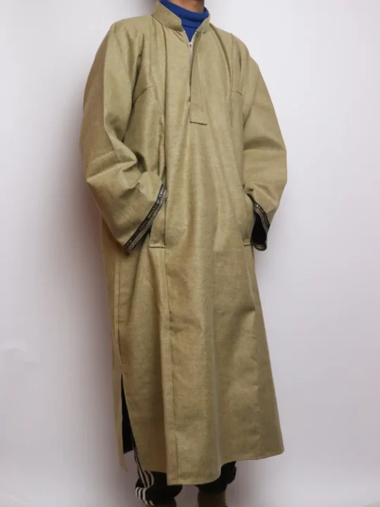 Kashmiri Nawab Light Brown Pheran in Tweed Wool