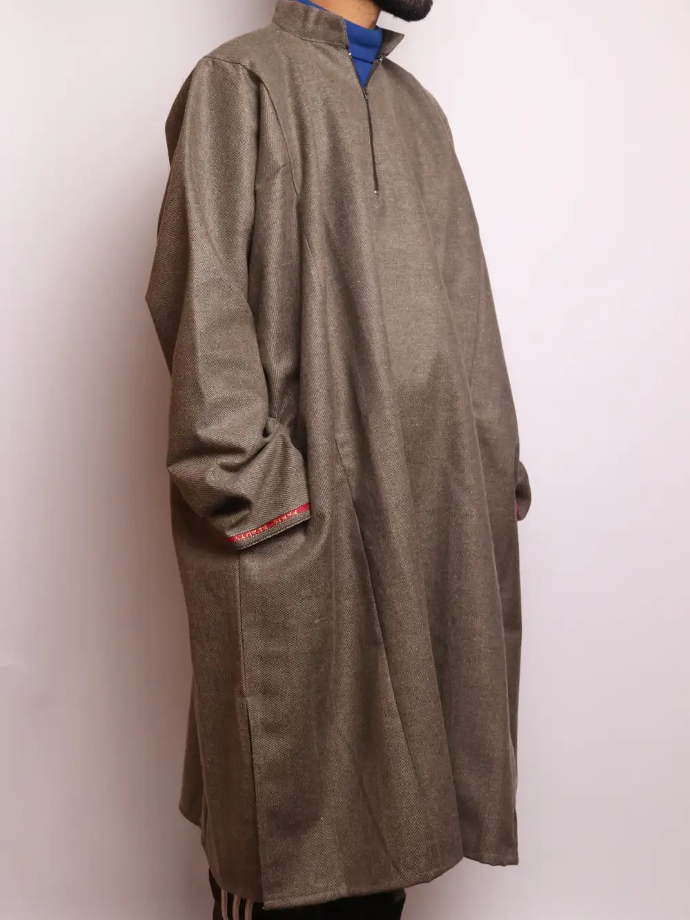 Bad-e-Khass Kashmiri Brown Pheran in Tweed - Image 2