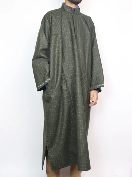 Sadiq Green Kashmiri Pheran in Tweed