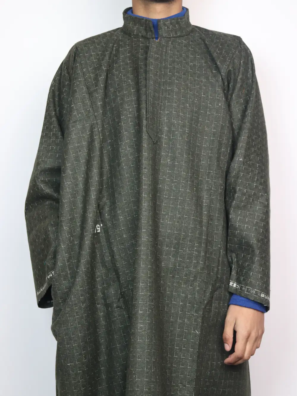 Sadiq Green Kashmiri Pheran in Tweed - Image 2
