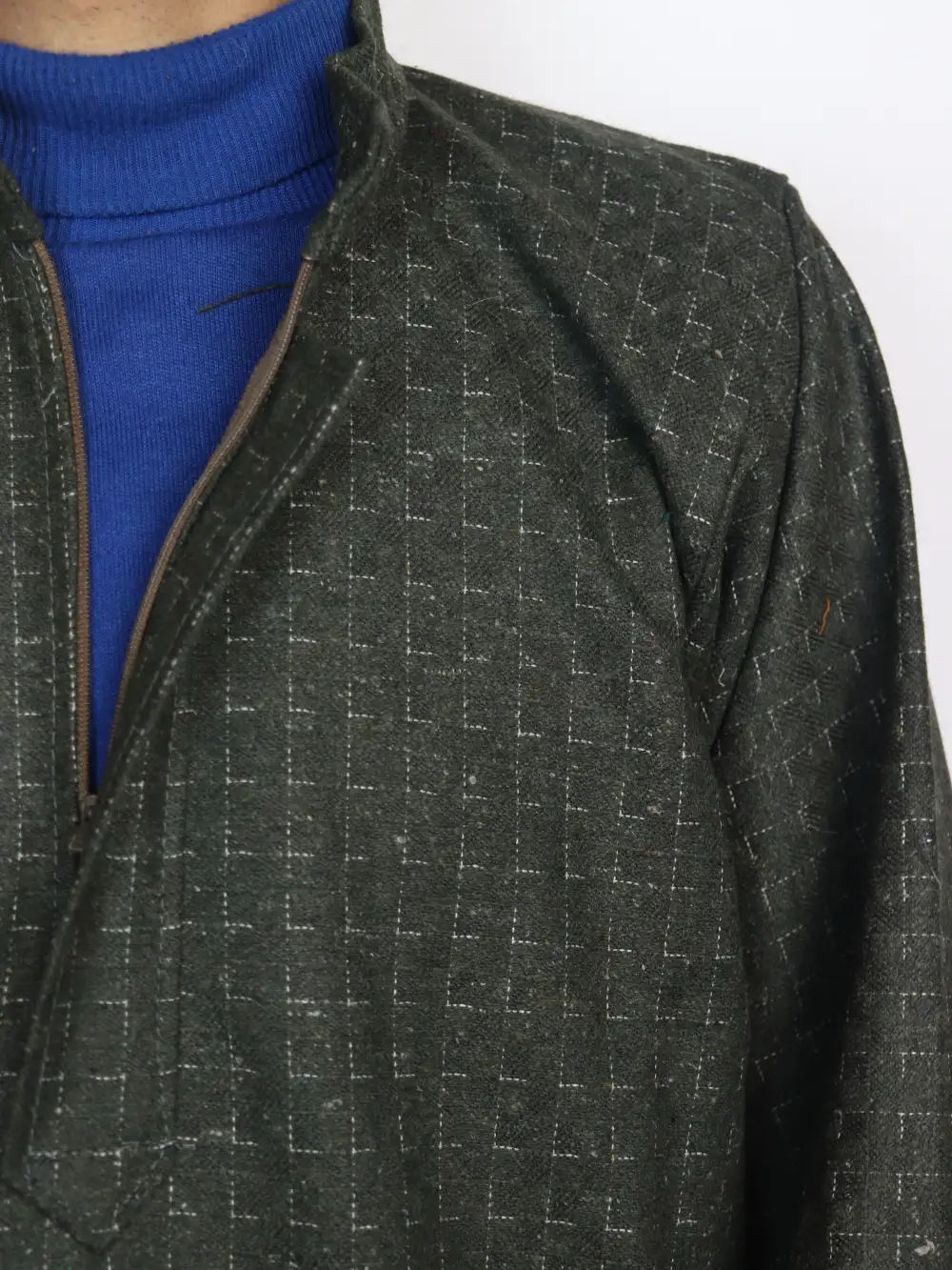 Sadiq Green Kashmiri Pheran in Tweed - Image 3