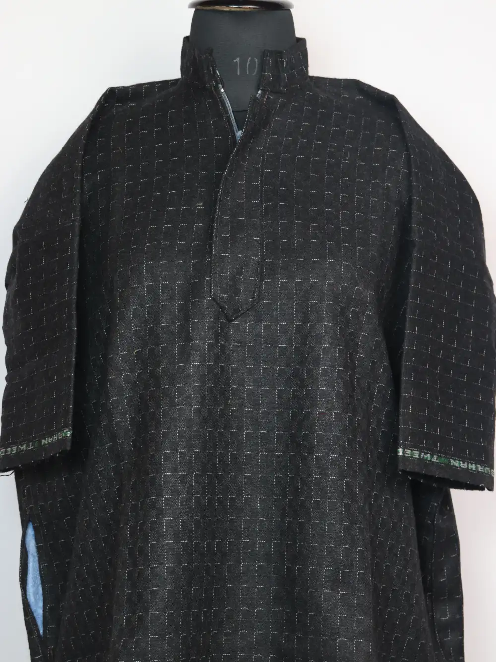 Black Kashmiri Boys Pheran in Zarar Tweed - Image 2