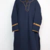 Marhaba Navy Blue Pheran in Fleece Tweed