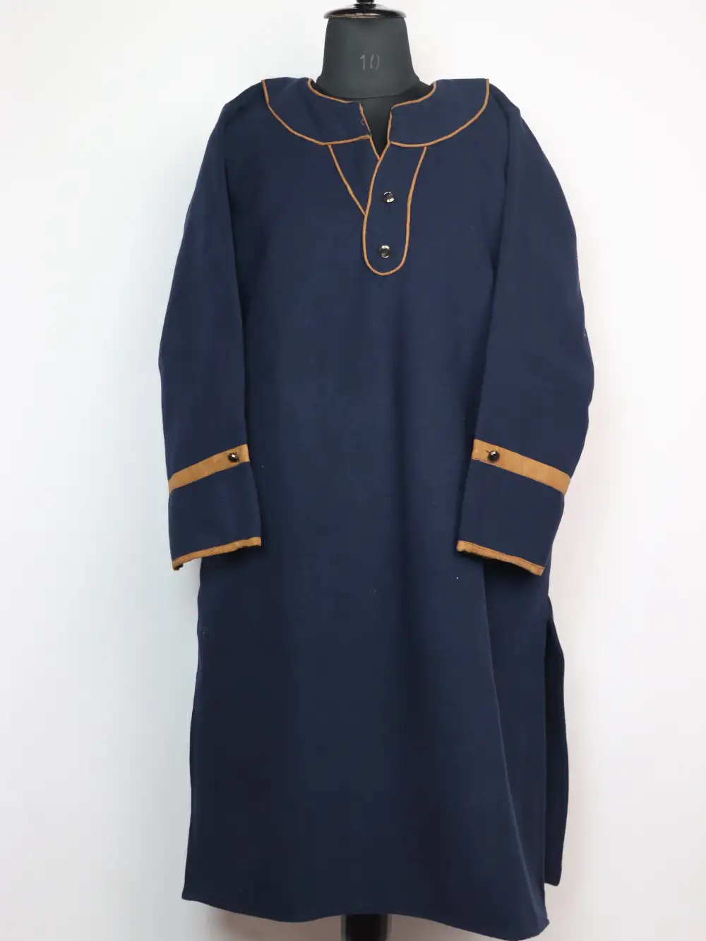 Marhaba Navy Blue Pheran in Fleece Tweed