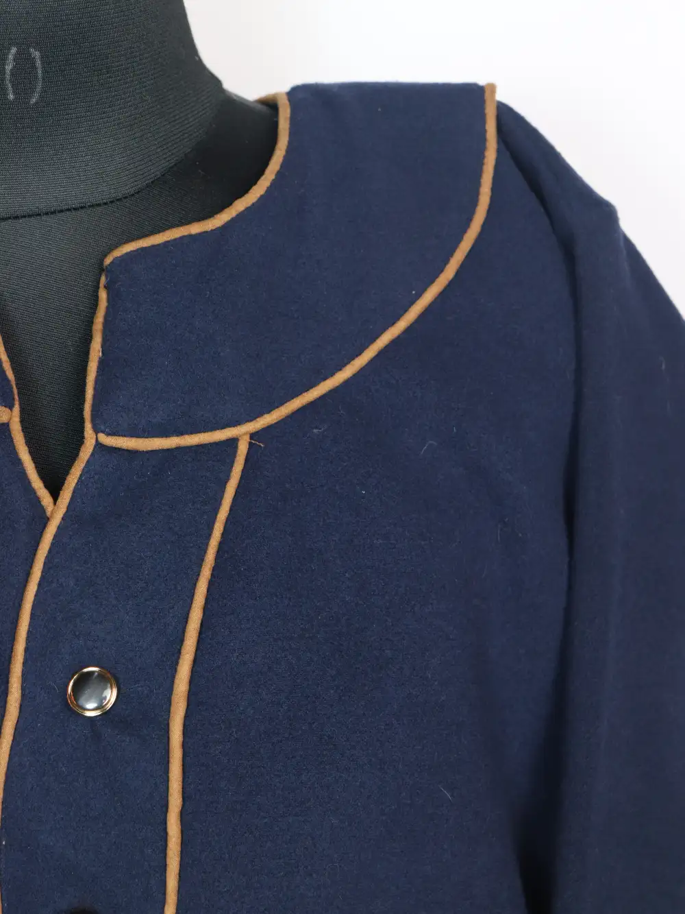 Marhaba Navy Blue Pheran in Fleece Tweed - Image 3