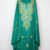 Haniya Sea Green Woolen 3pc Suit Dress Material with Aari Work
