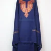 Woolen 3pc Dark Blue Salwar Suit Fabric Fiza with Hand Sozni Paper Machie Work