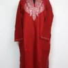 Maroon Lateef Raffal Wool Pheran with Hand Sozni Work