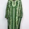 Noorani Green Raffal Wool Pheran with Badam Panel Aari and Zari Work