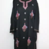 Nihayat Black Kashmiri Raffal Wool Short Pheran with Hand Sozni Embroidery