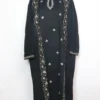Black Kashmiri Raffal Wool Pheran with Hand Sozni Embroidery Aneesa
