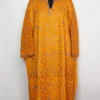 Loose Yellow Kashmiri Raffal Wool Pheran with Hand Sozni Embroidery Rukhsana