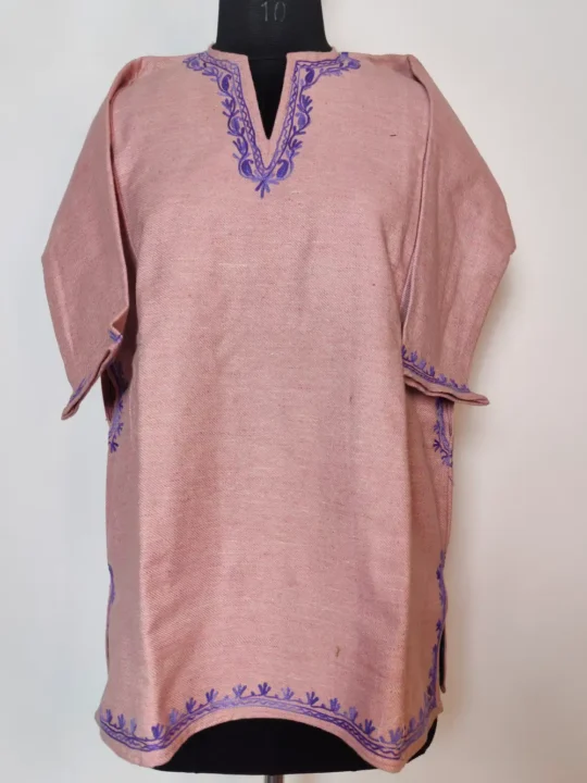 Pink Tweed Mehman Pheran with Aari Work Girls (7-8 years)