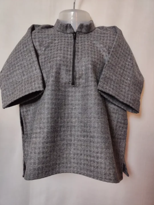 Grey Kashmiri Kids Pheran in Tweed Rizq